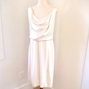 Halston White Satin Slip Dress Size 12